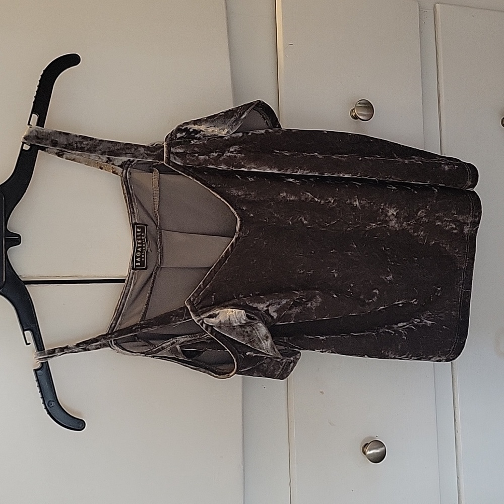 Gray velvet blouse Bagatelle SMALL